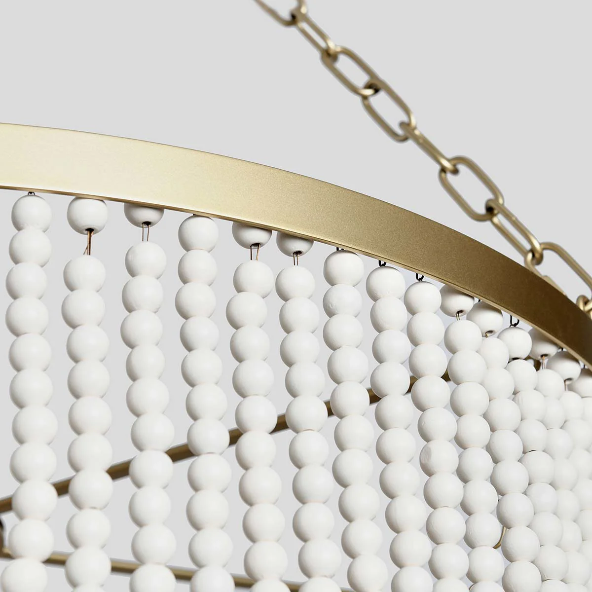 Amanda Wood Beaded Round Chandelier - Image 4