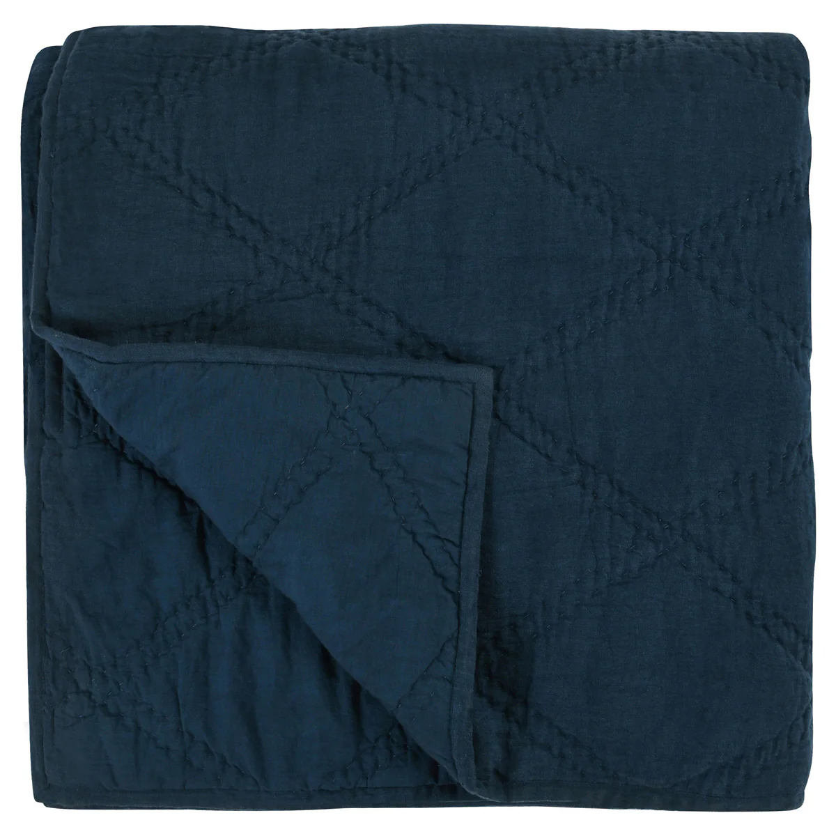 Caleb Hand Stitched Quilt - Midnight Blue - Image 14