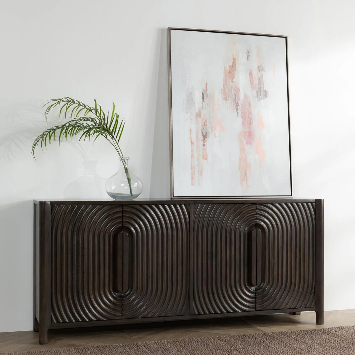 Colson 4 Door Cabinet - Dark Brown - Image 10