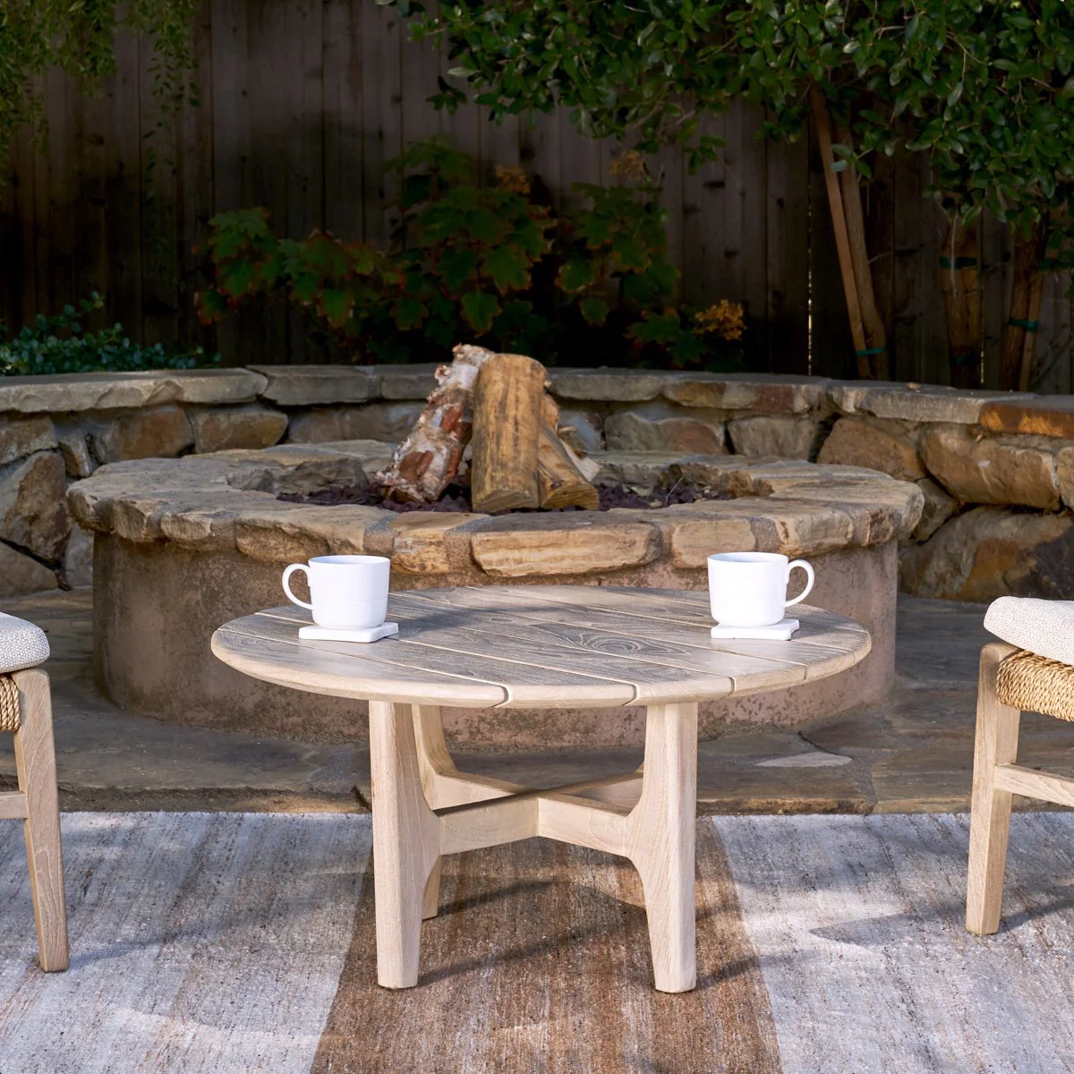 Dawn Outdoor Round Coffee Table - Gray - Image 3