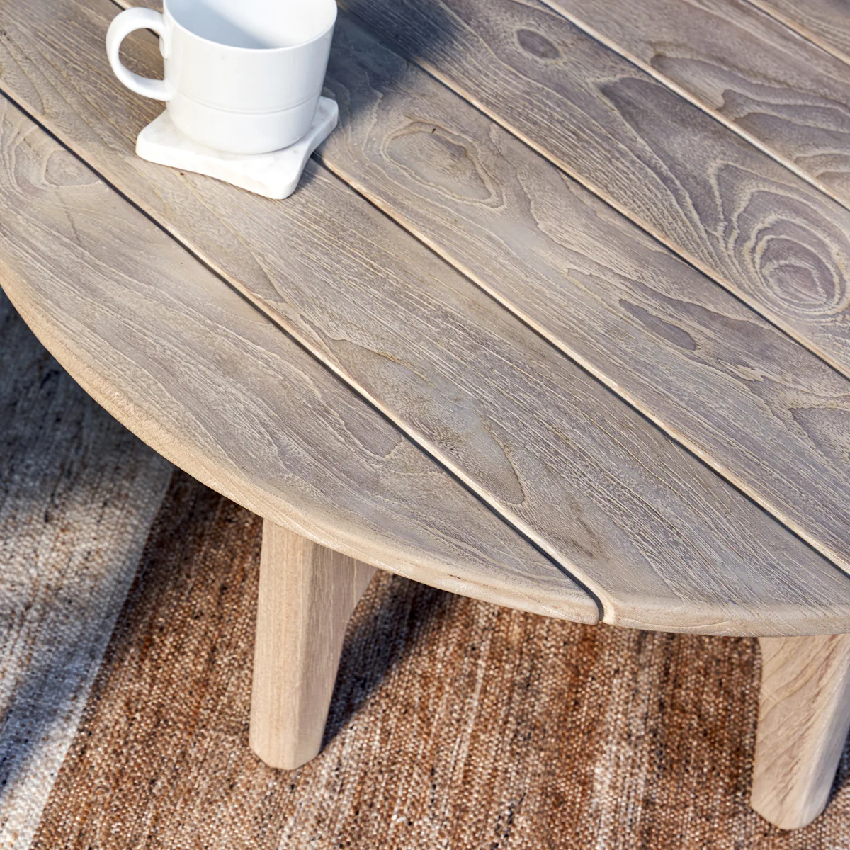 Dawn Outdoor Round Coffee Table - Gray - Image 4