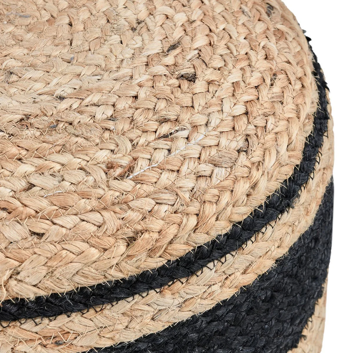 Faro Jute Natural/Black Pouf - Image 3