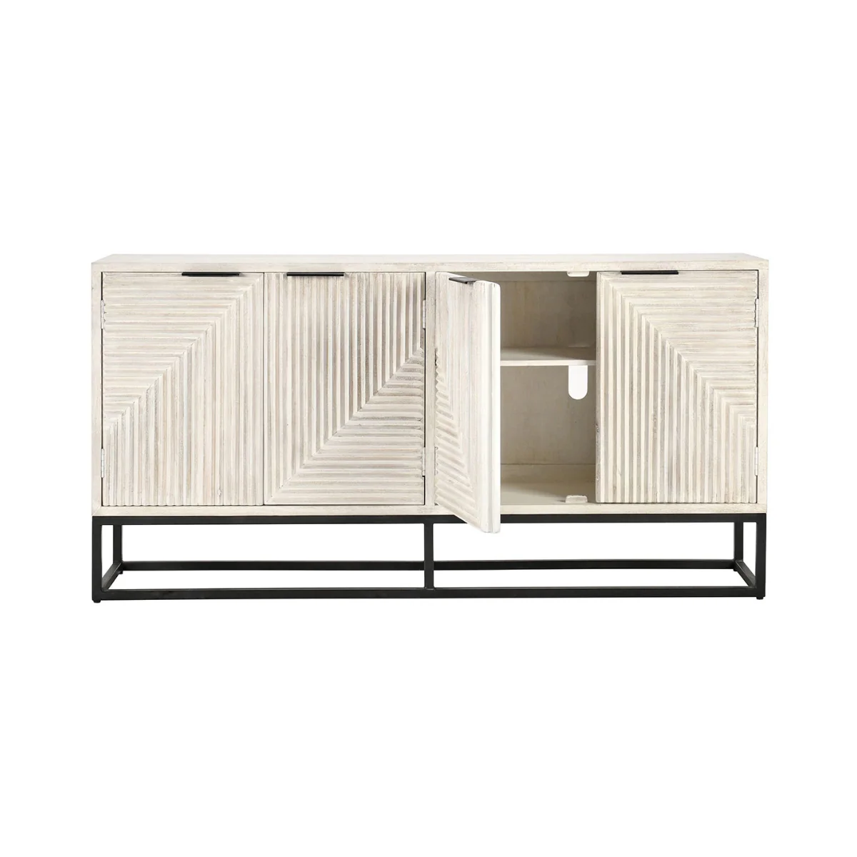 Flint 4 Door Cabinet - Coastal White - Image 4