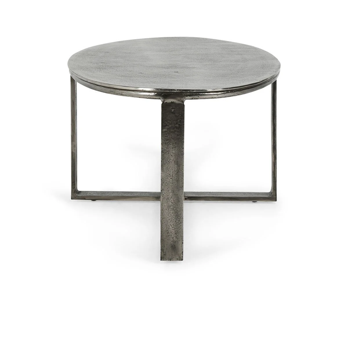 Flores Cast Aluminum Oval Coffee Table - Nickle - Image 3