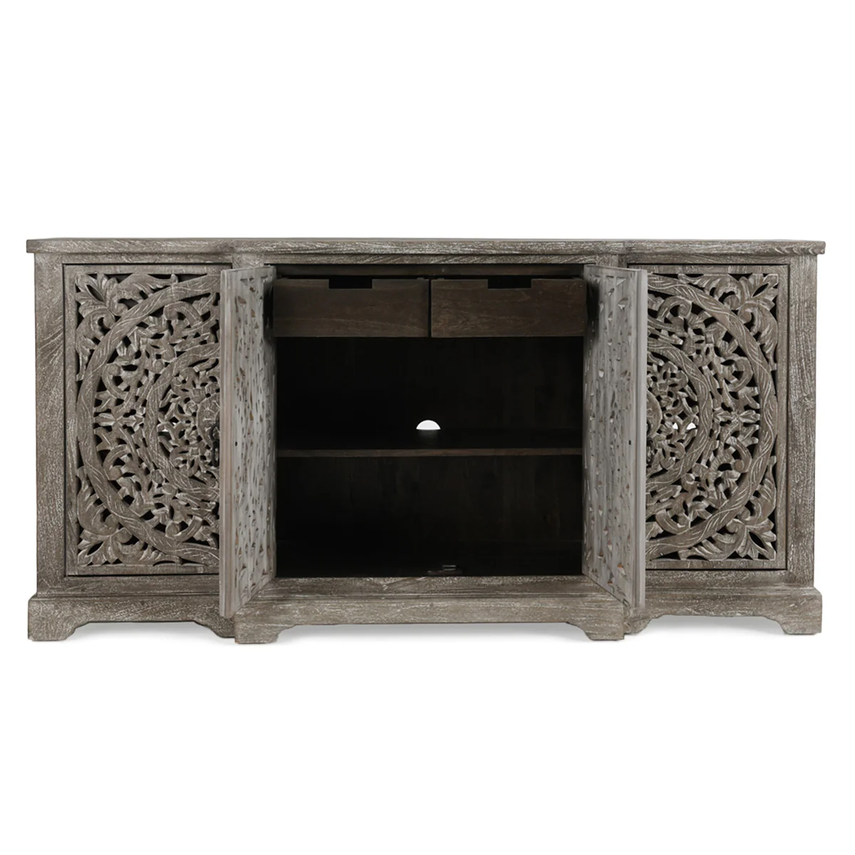 Harmony Breakfront 4Dr Cabinet - Vintage Gray - Image 4