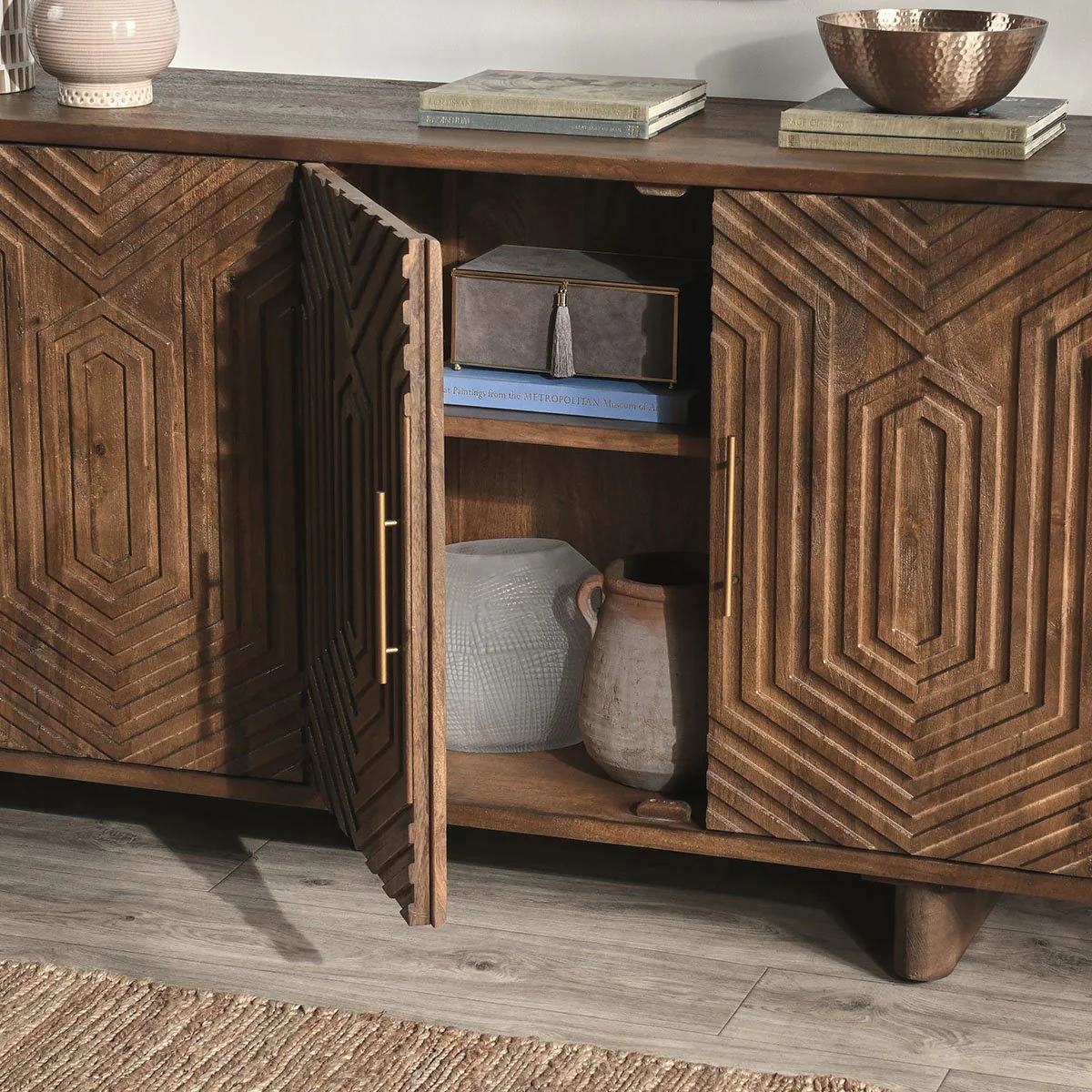 Holmes 4 Door Buffet - Artisan Brown - Image 10