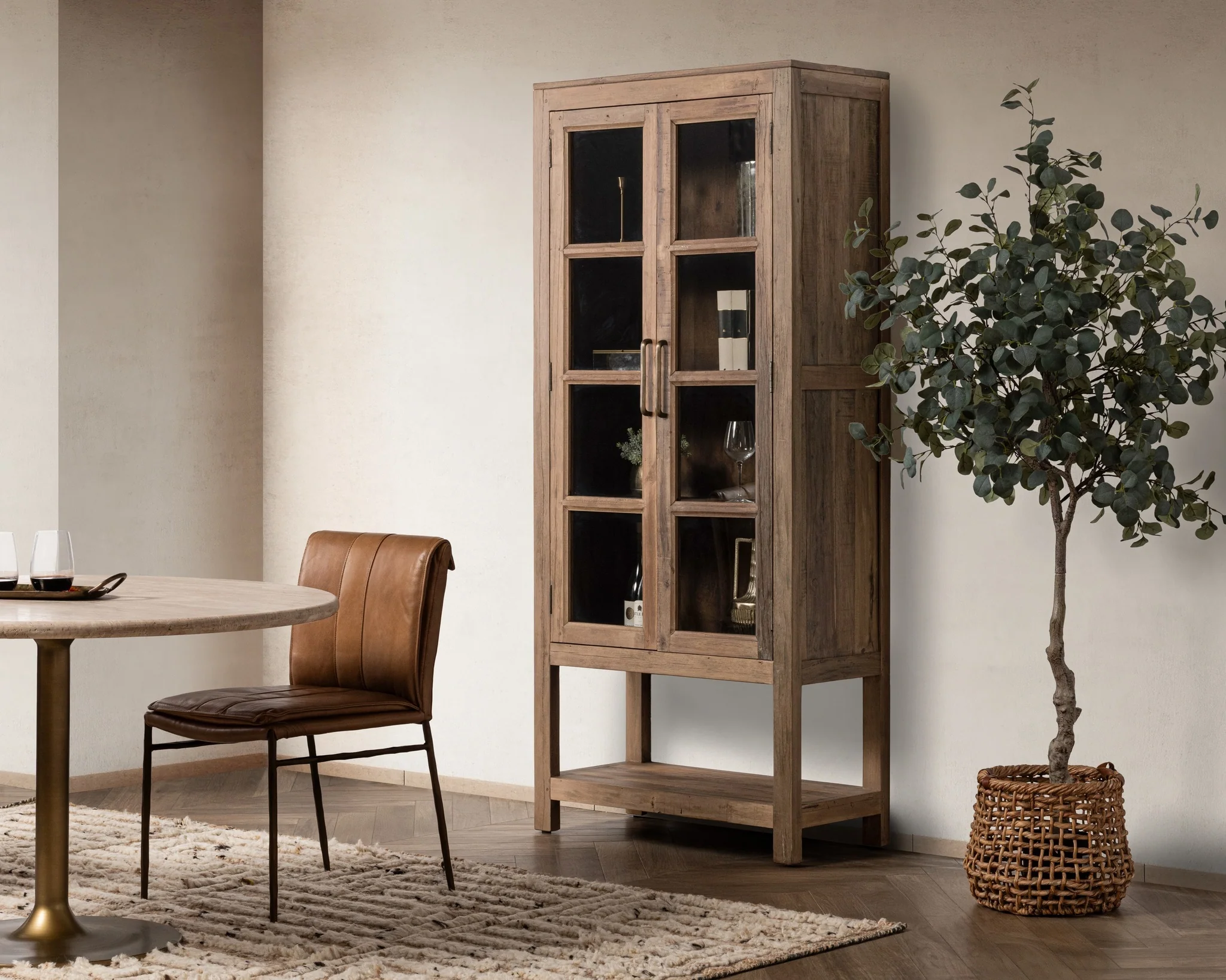Kharga Tall Display Cabinet - Natural - Image 10
