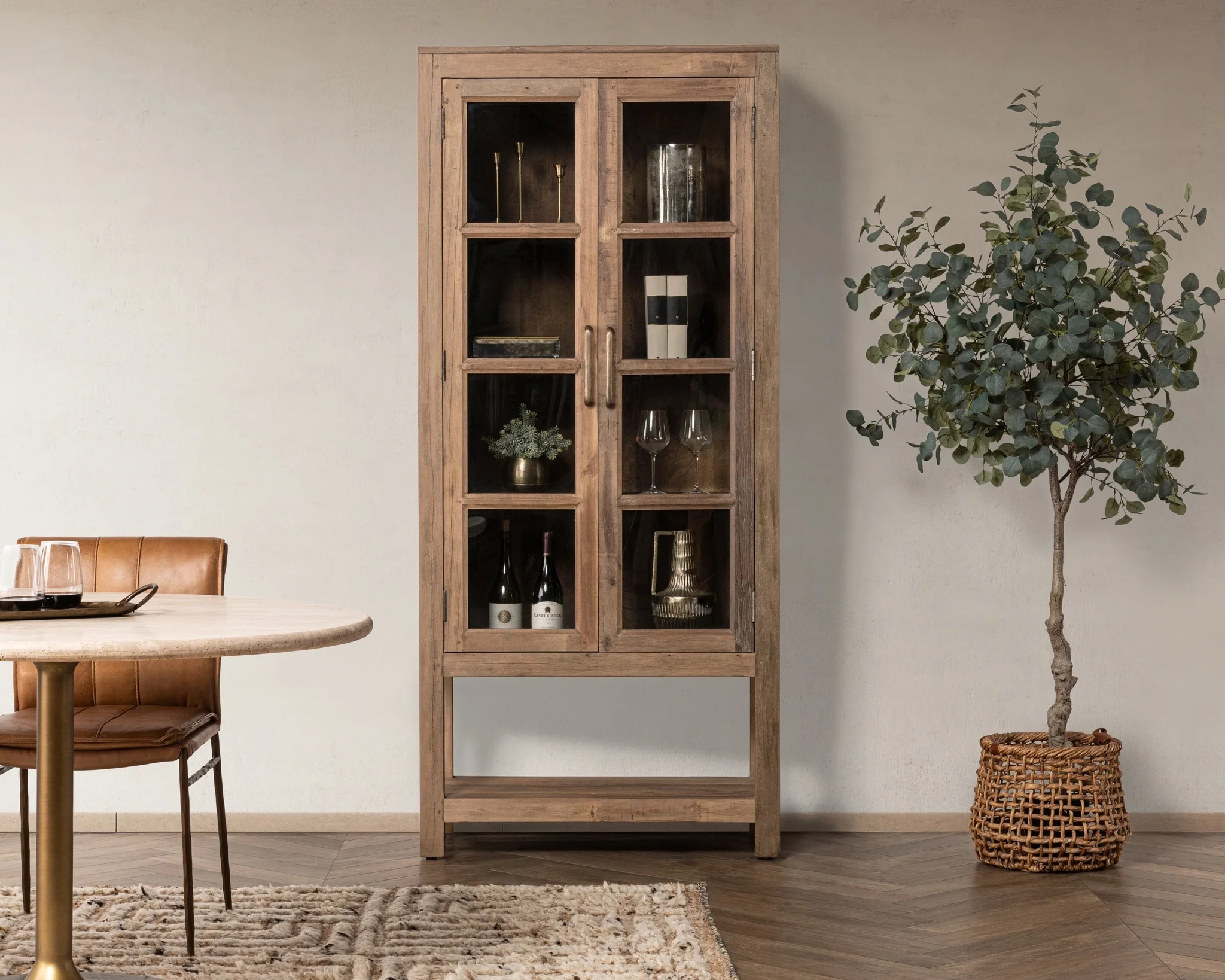 Kharga Tall Display Cabinet - Natural - Image 11
