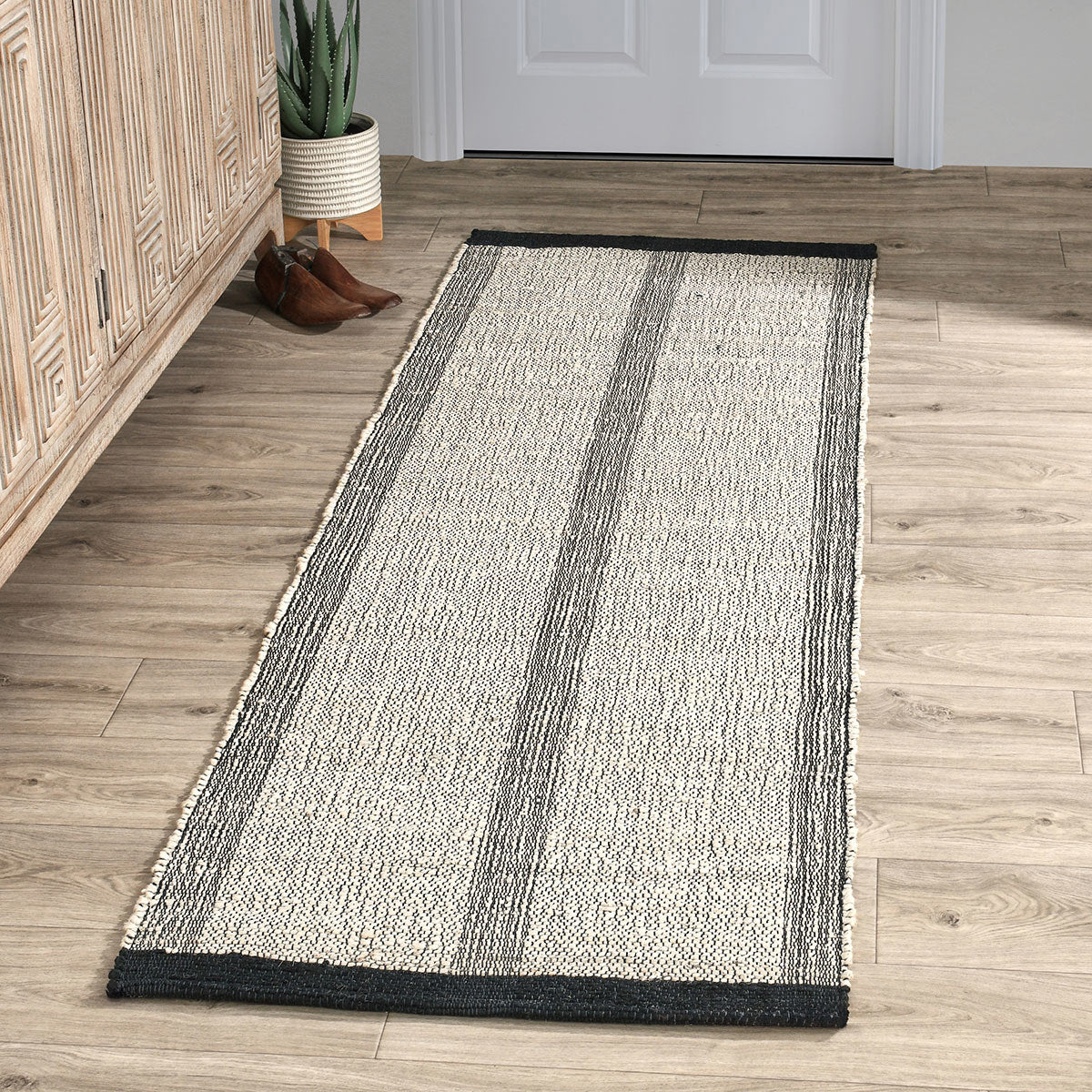 Kochi Stripe Rug - Ivory/Black - Image 27