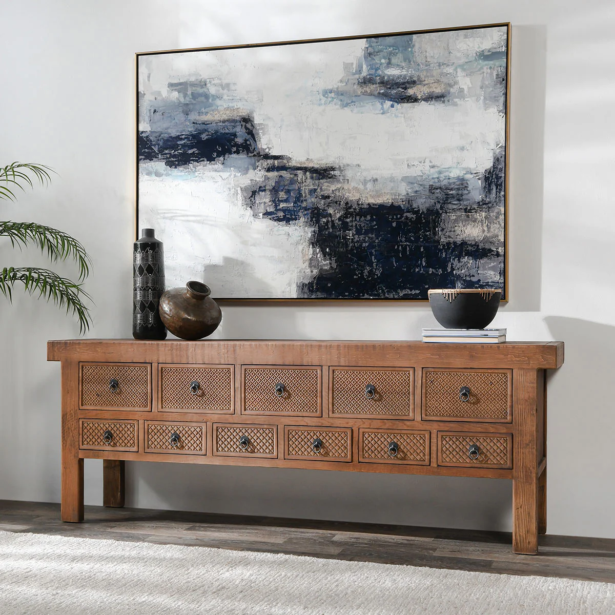 Lahey 11 Drawer Console Table - Mission Brown - Image 12