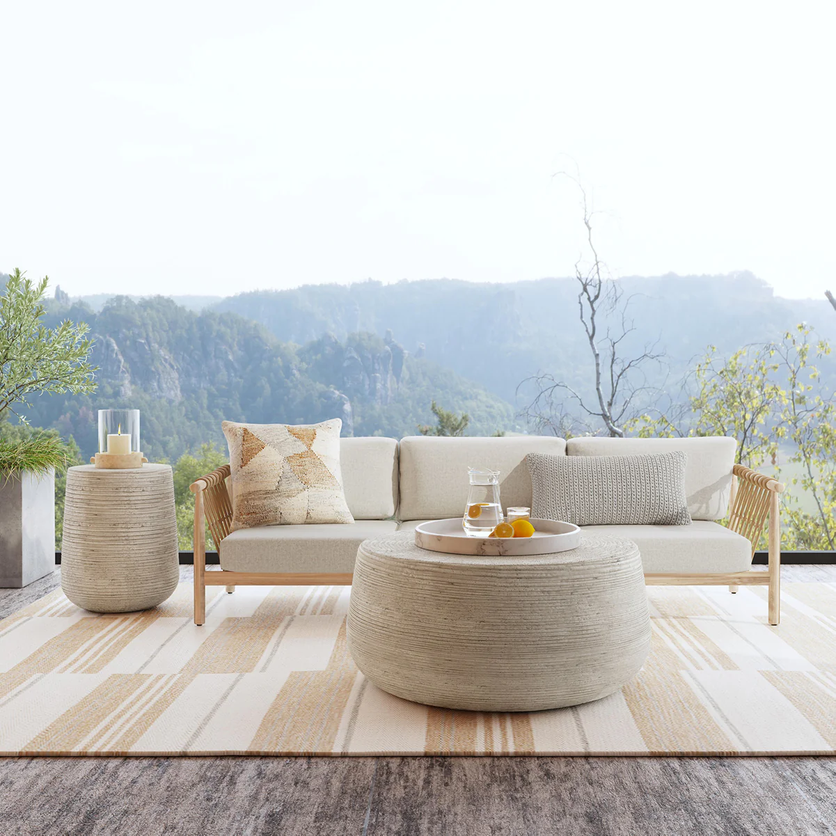 Leo Outdoor Sofa - Taupe - Image 9