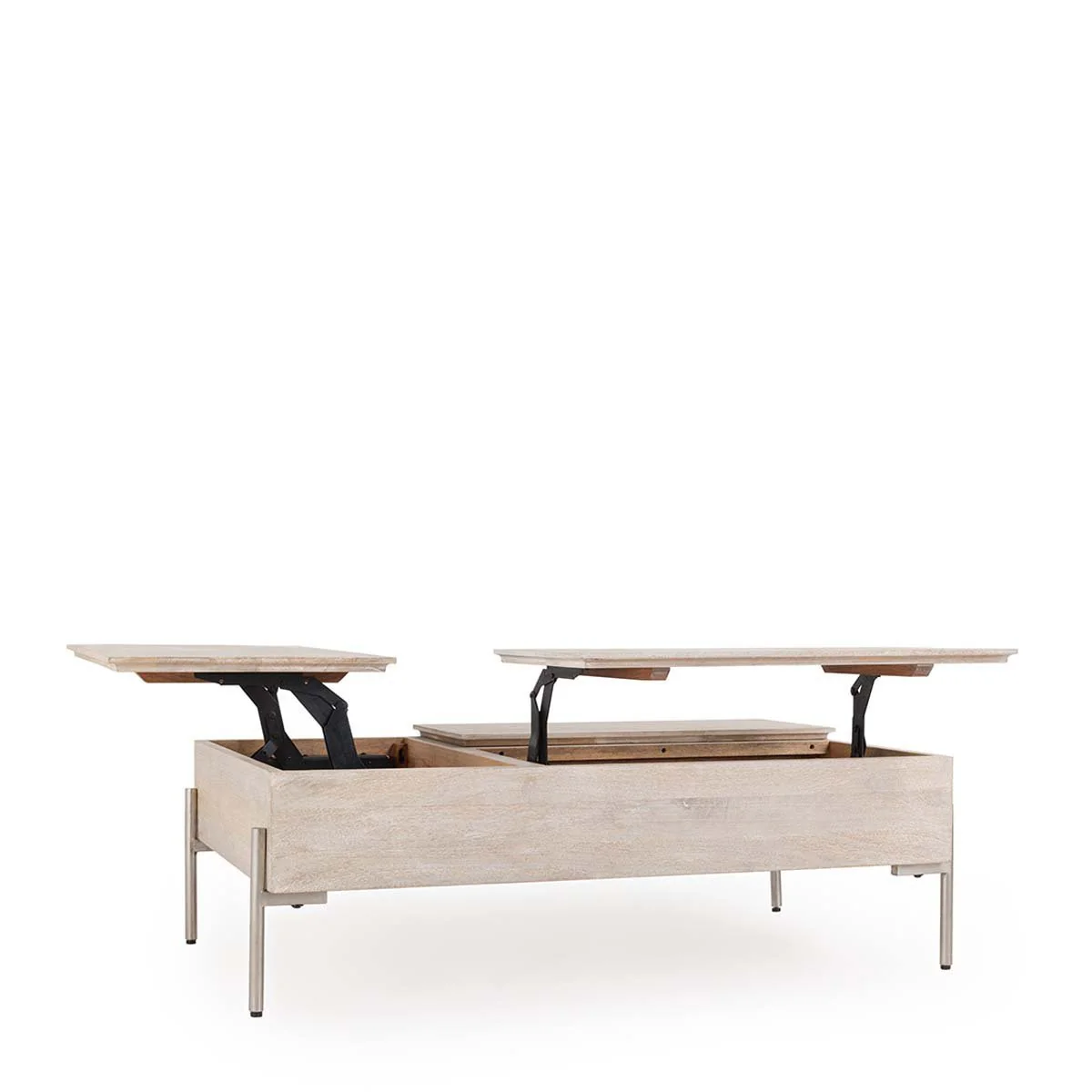 Rocklin Double Round Lift Top Coffee Table - White - Image 4