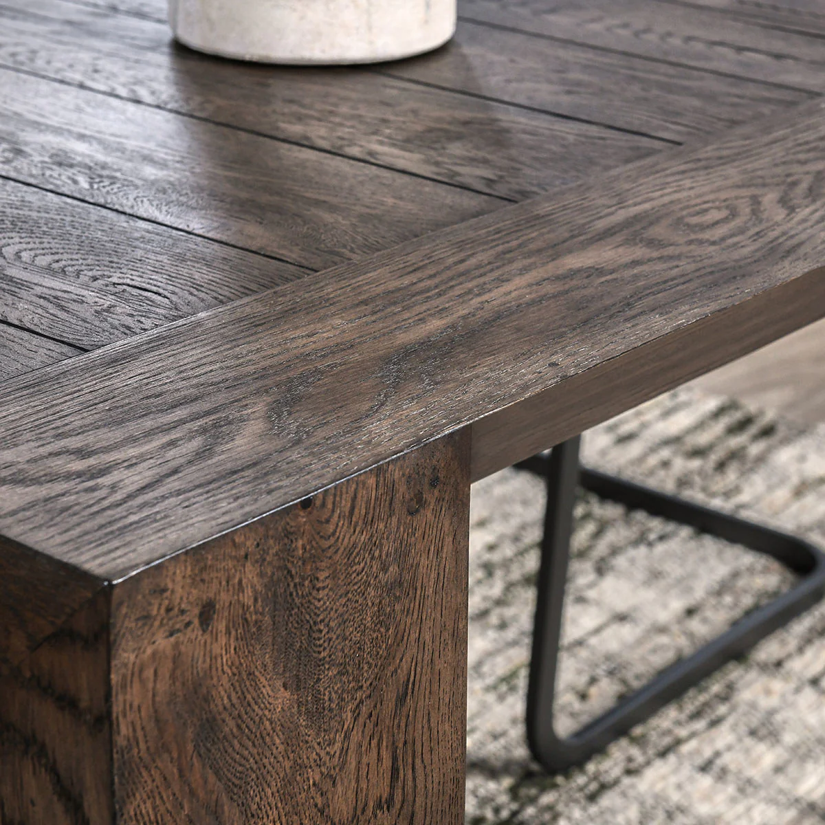 Troy Rectangle Dining Table - Suede Brown - Image 7