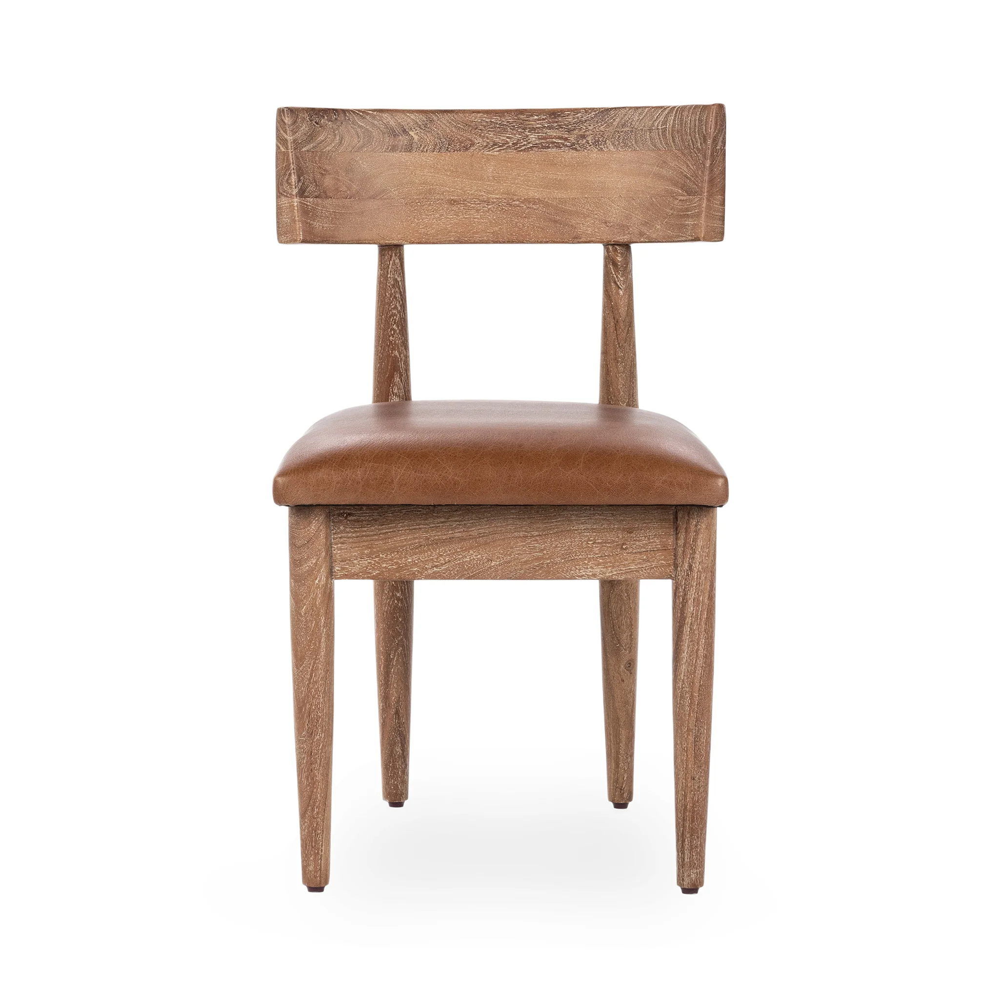 Alvaro Leather Dining Chair Set of 2 - Golden Wheat - Image 4