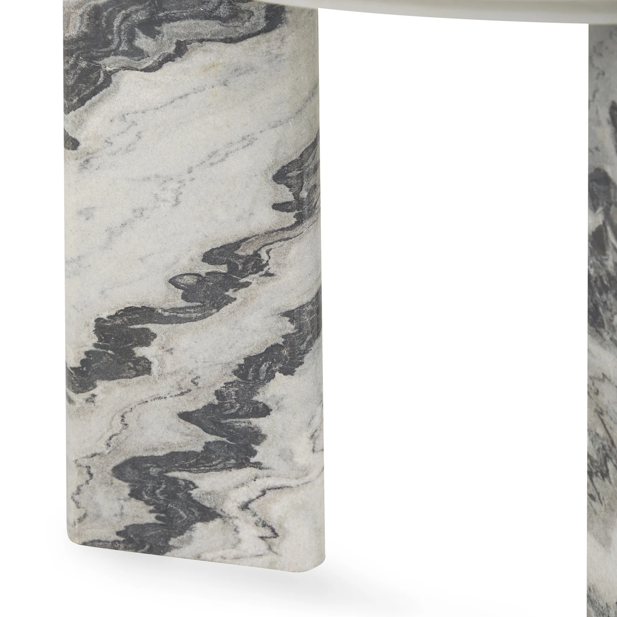Zora Marble Round End Table - Charcoal Gray - Image 5
